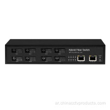 2 RJ45 8 ألياف الألياف البصرية محول الوسائط